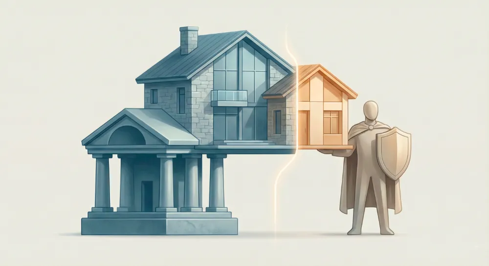 Representación visual del aval ICO como garantía del Estado para cubrir el 20% de la hipoteca